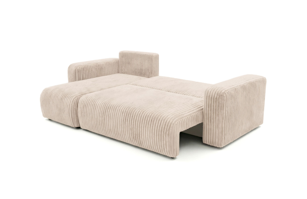 Canapé d'angle convertible et réversible 4 places ALYA en velours cotelé épais