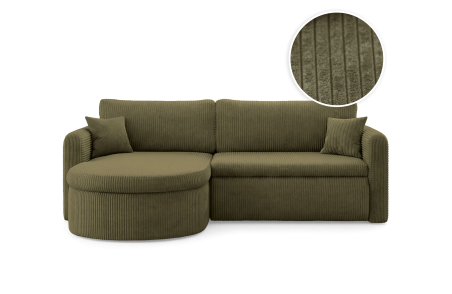 Canapé d'angle reversible convertible 4 places VERA en velours cotelé