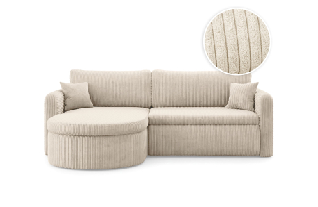 Canapé d'angle reversible convertible 4 places VERA en velours cotelé