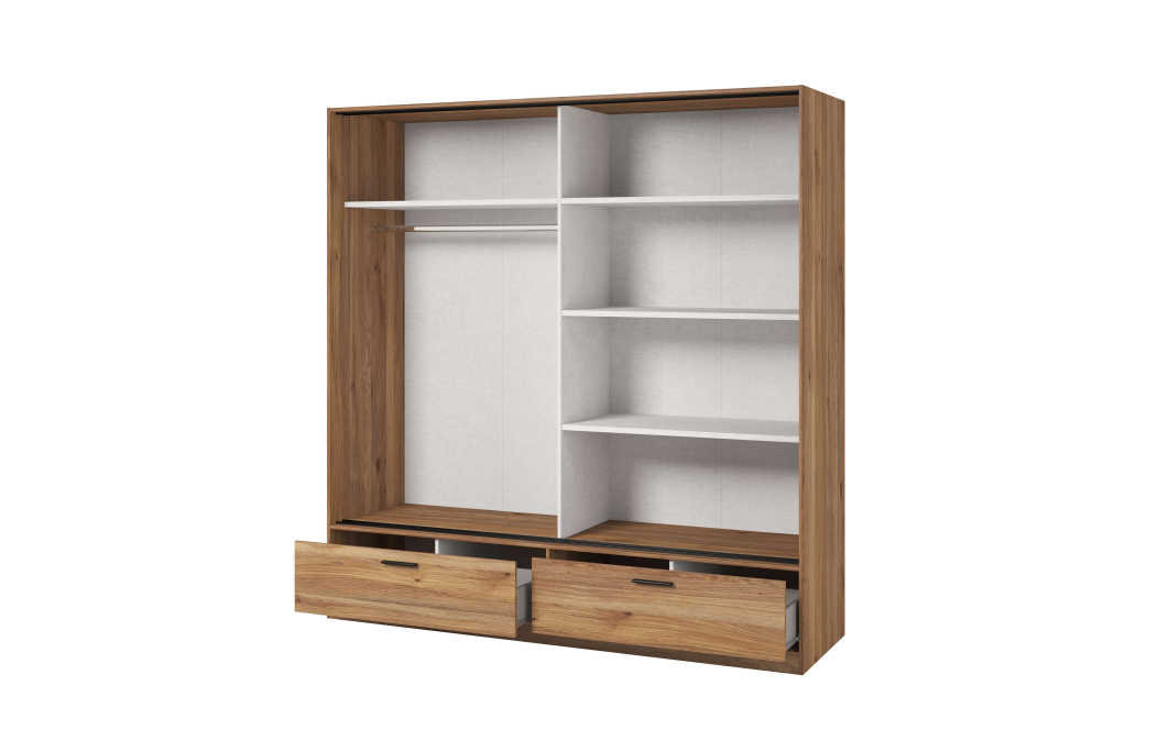 Armoire ORION 2 portes et 2 tiroirs avec miroir 180cm