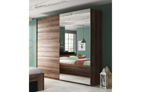 Armoire ORION 2 portes avec miroir 180 cm