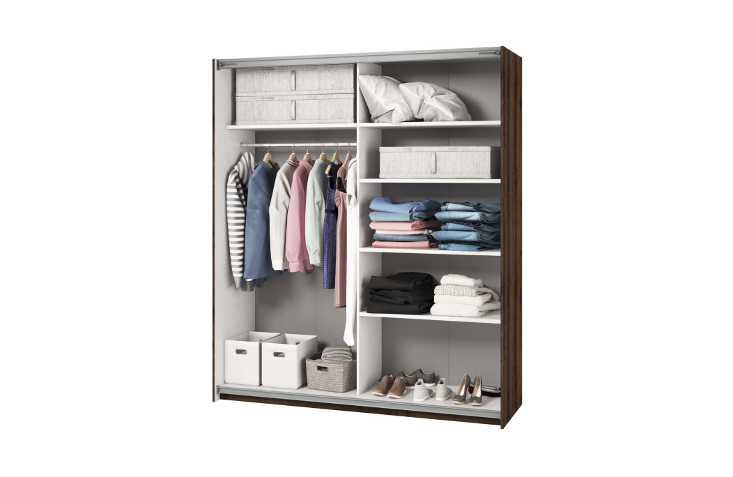 Armoire ORION 2 portes avec miroir 180 cm