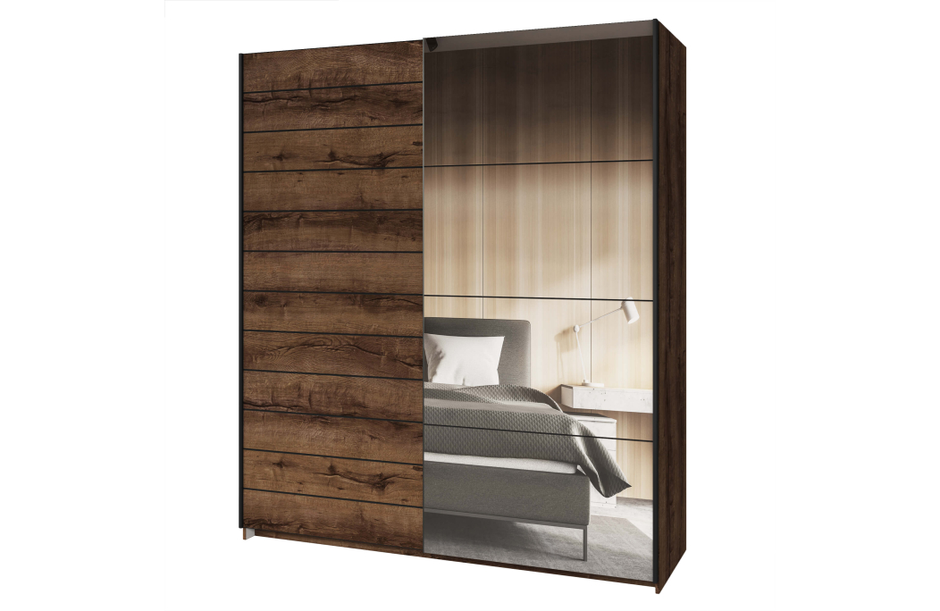 Armoire ORION 2 portes avec miroir 180 cm