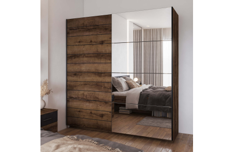 Armoire ORION 2 portes avec miroir 200 cm