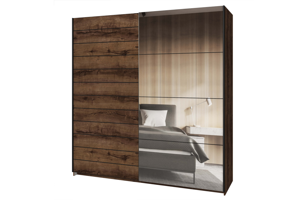 Armoire ORION 2 portes avec miroir 200 cm