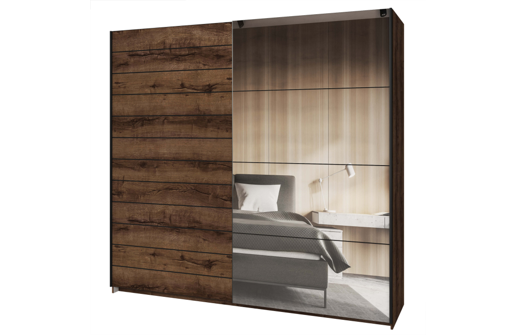 Armoire ORION 2 portes avec miroir 220 cm