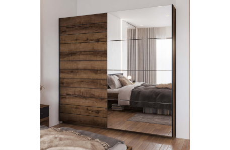 Armoire ORION 2 portes avec miroir 220 cm