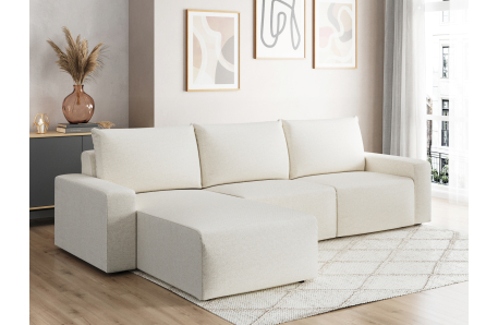 Canapé d'angle réversible 4 places ROMANE en tissu Easy Clean antitache
