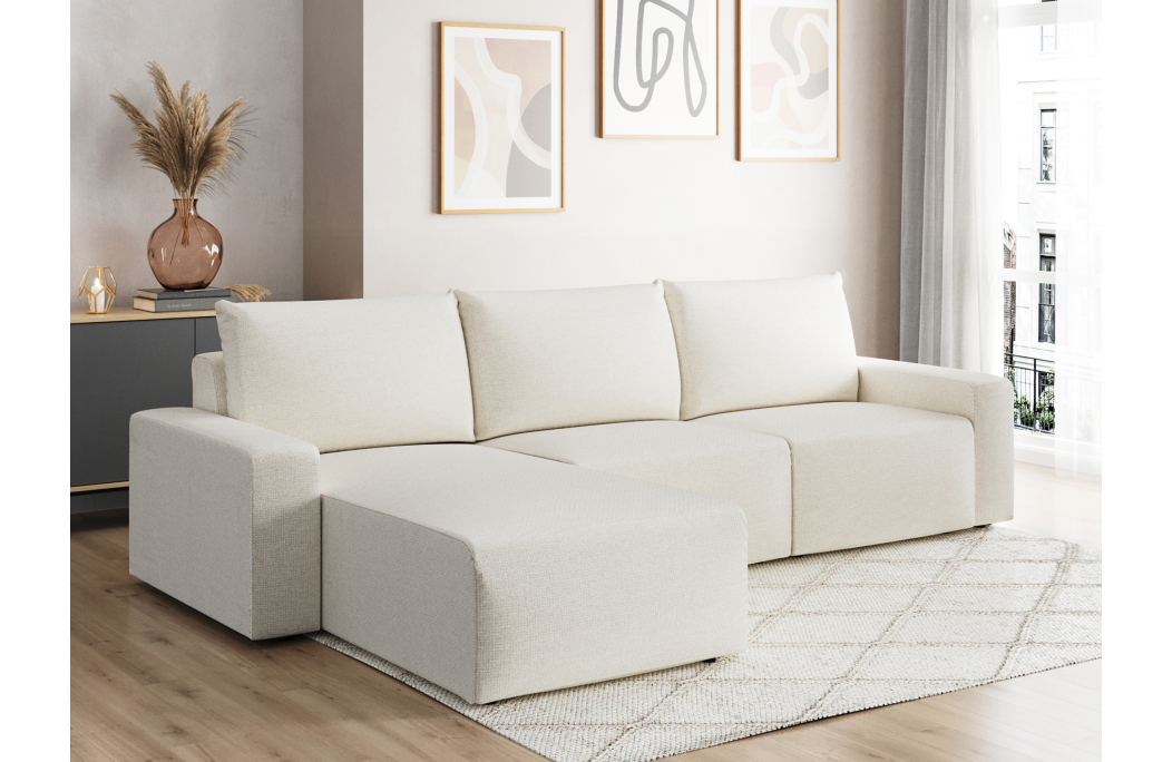 Canapé d'angle réversible 4 places ROMANE en tissu Easy Clean antitache