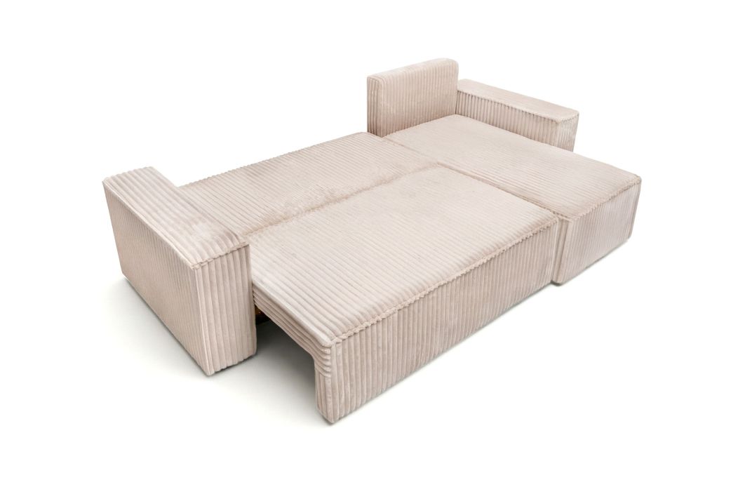 Canapé d'angle convertible et réversible 4 places FARAH en velours cotelé épais