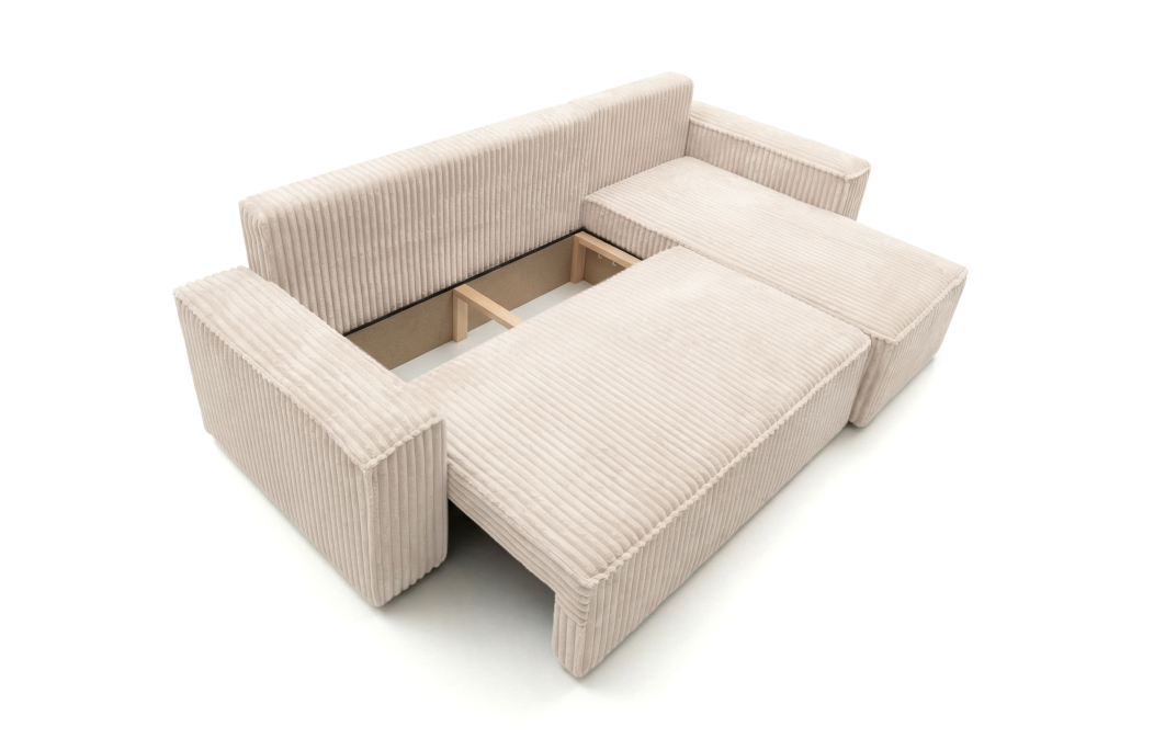 Canapé d'angle convertible et réversible 4 places FARAH en velours cotelé épais