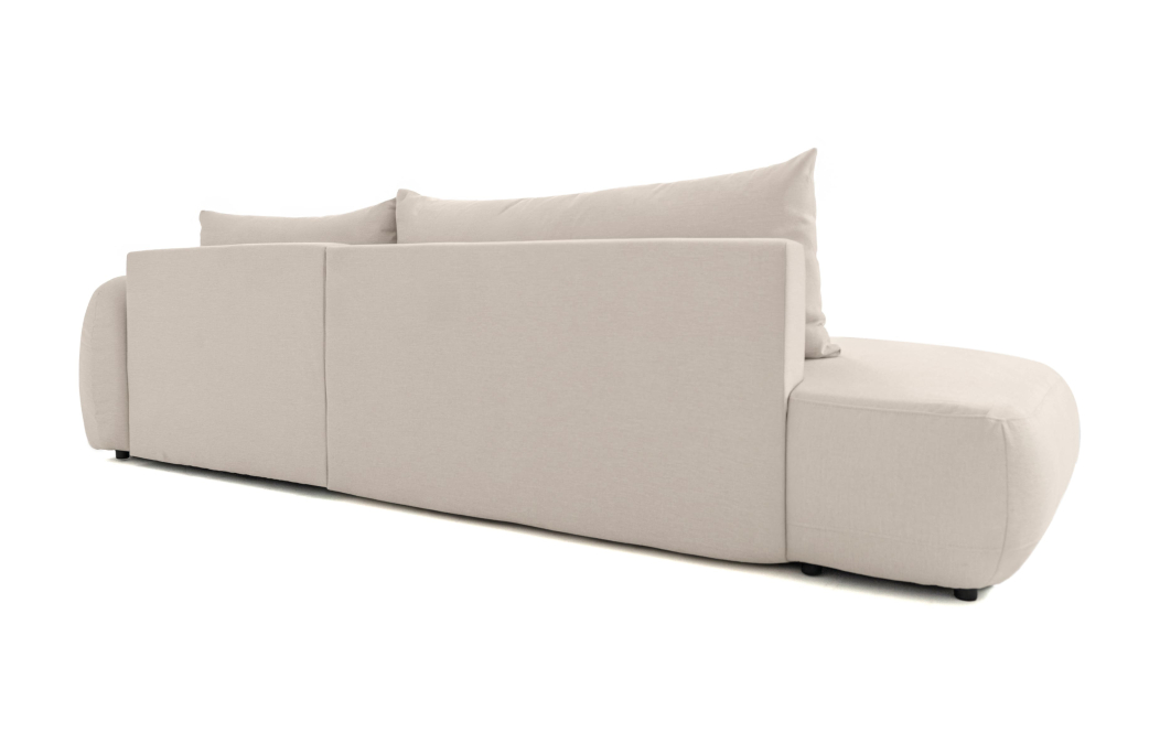 Canapé d'angle convertible 5 places FABIO en tissu texturé