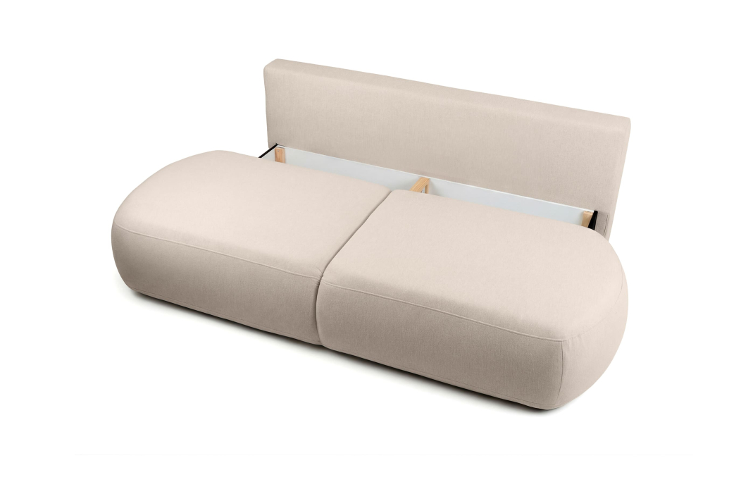 Canapé convertible droit 4 places FABIO en tissu texturé