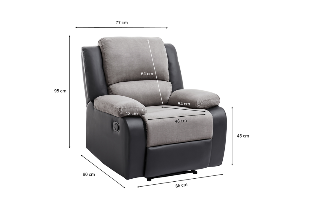 Fauteuil Relaxation 1 place Microfibre / Simili DETENTE