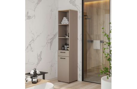 Armoire salle de bain ELISEO 1 porte 1 tiroir en panneaux mélaminés
