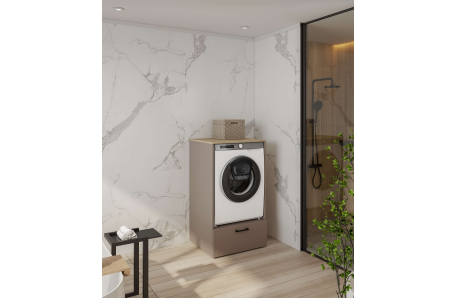 Meuble de buanderie ELISEO 1 niche et 1 tiroir en panneaux mélaminés