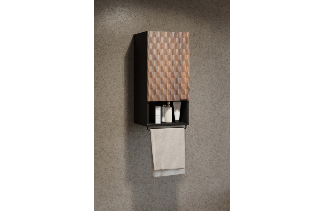 Colonne murale NUAGE avec niche et porte en panneaux de particules mélaminés