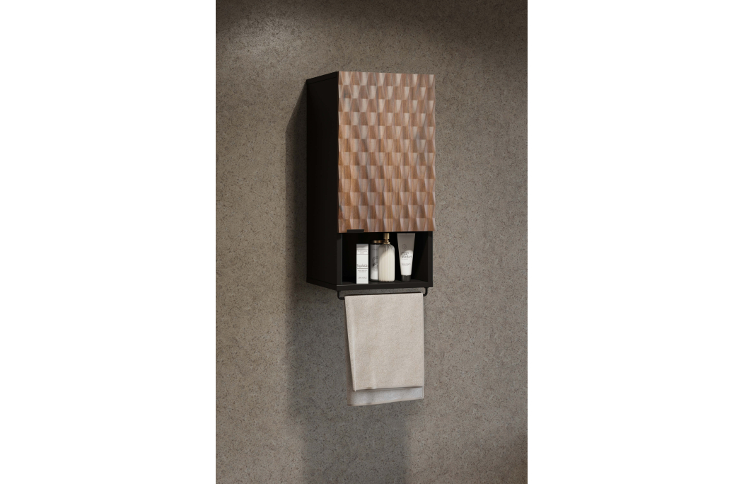 Colonne murale NUAGE avec niche et porte en panneaux de particules mélaminés