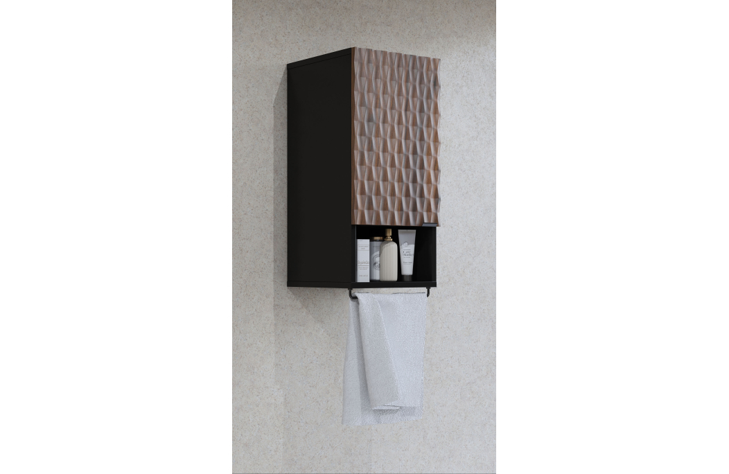 Colonne murale NUAGE avec niche et porte en panneaux de particules mélaminés