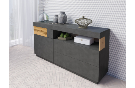 Buffet LUMINA 1 porte et 3 tiroirs en panneaux mélaminés 15 mm