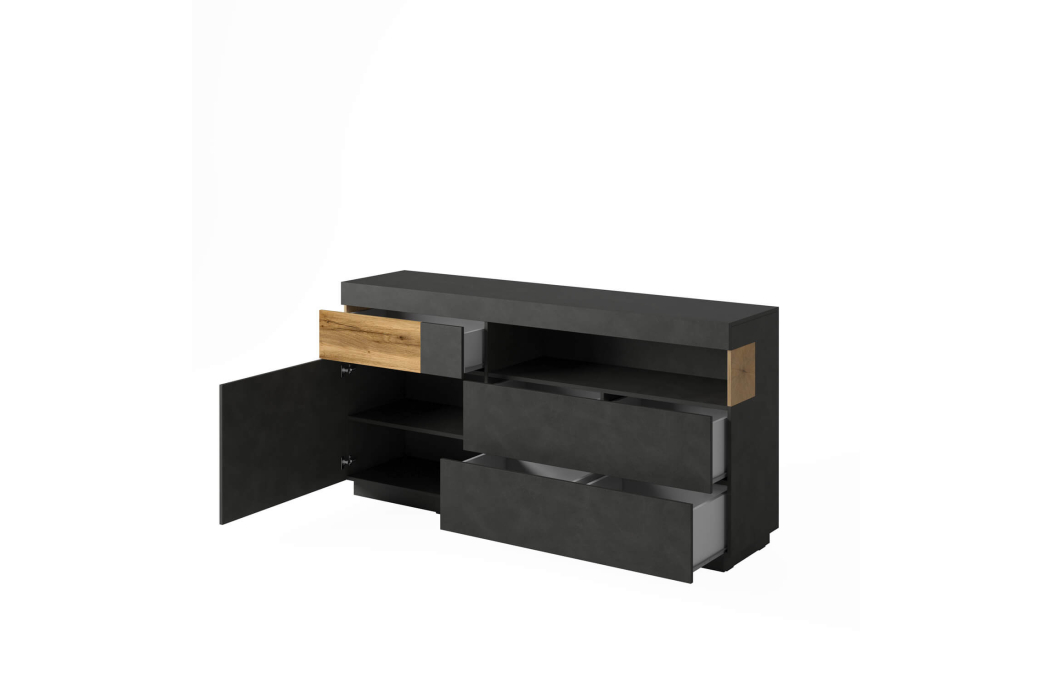 Buffet LUMINA 1 porte et 3 tiroirs en panneaux mélaminés 15 mm