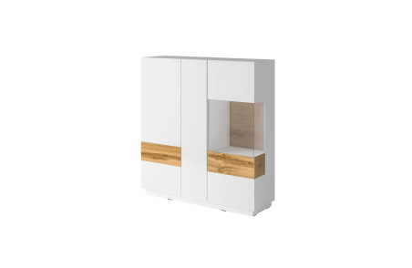 Buffet LUMINA 3 portes dont 1 vitrée en panneaux mélaminés