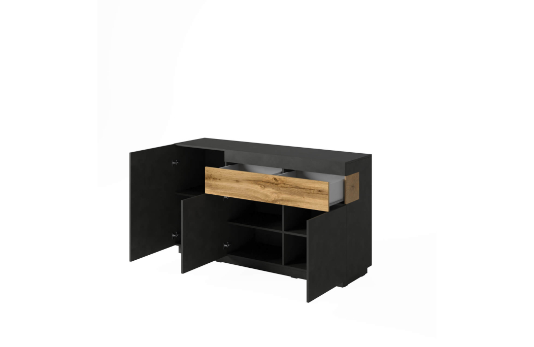 Buffet LUMINA 3 portes et 1 tiroir en panneaux mélaminés