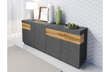 Buffet LUMINA 4 portes et 2 tiroirs en panneaux mélaminés