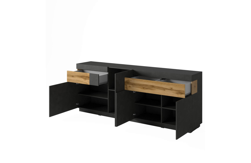 Buffet LUMINA 4 portes et 2 tiroirs en panneaux mélaminés