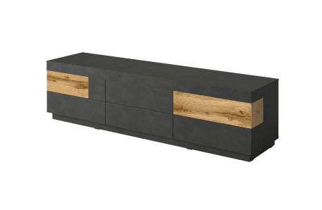 Buffet LUMINA meuble TV 6 tiroirs en panneaux mélaminés