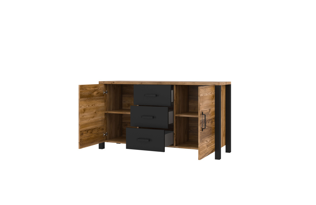 Buffet SOLAN avec 2 portes et 3 tiroirs