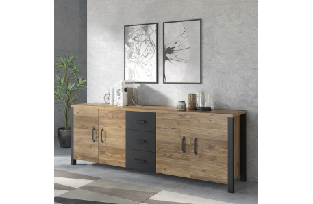 Buffet SOLAN avec 4 portes et 3 tiroirs