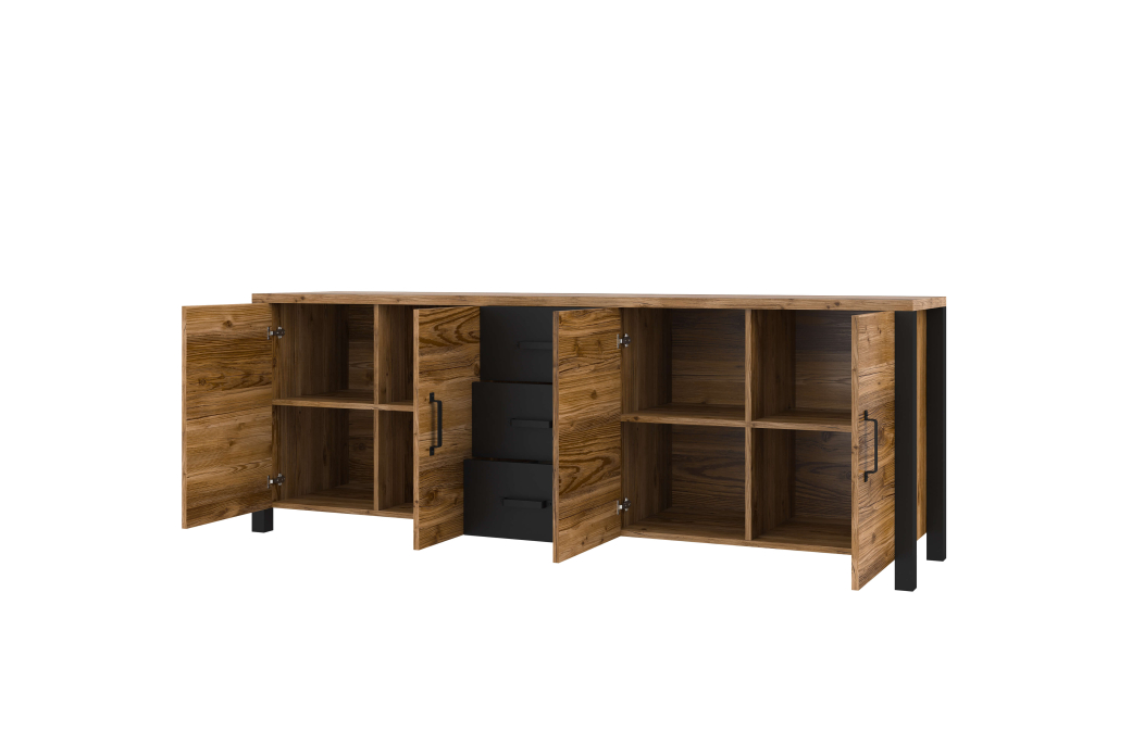 Buffet SOLAN avec 4 portes et 3 tiroirs