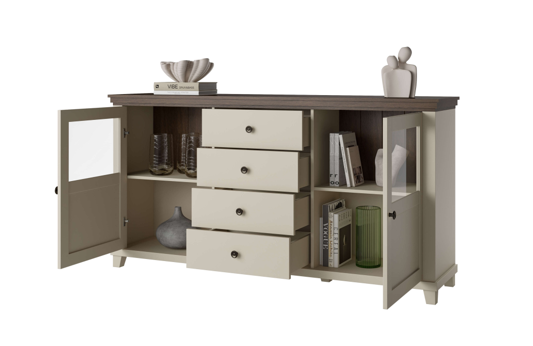 Buffet VOLTERRA avec 2 portes et 4 tiroirs