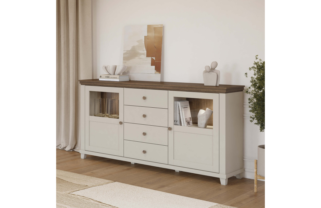Buffet VOLTERRA avec 2 portes et 4 tiroirs
