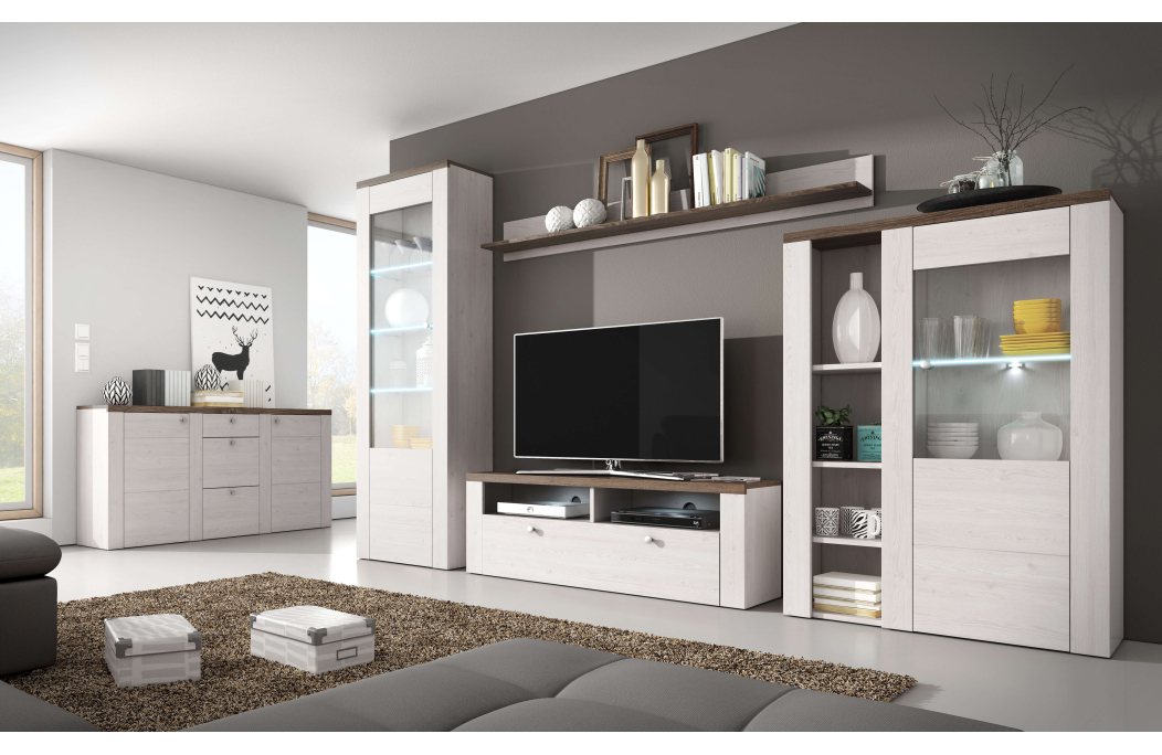 Buffet VOLTIA avec 1 porte vitrée - 100cm
