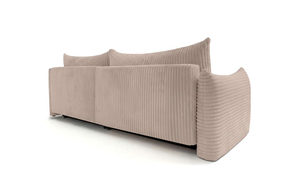 Canapé d’angle LYSIA réversible et convertible 4 places en velours côtelé