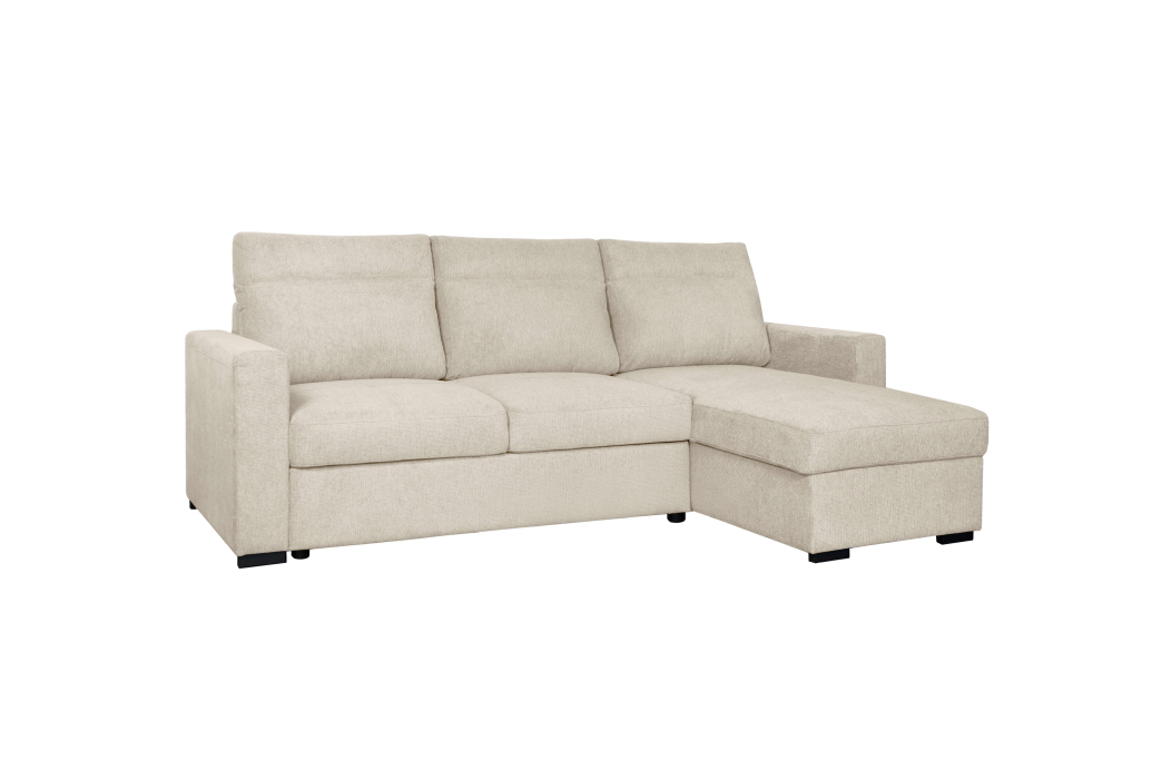 Canapé d’angle réversible SOLARO convertible avec coffre en tissu