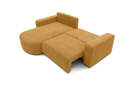 Canapé d'angle compact réversible et convertible 4 places KIARA en velours côtelé