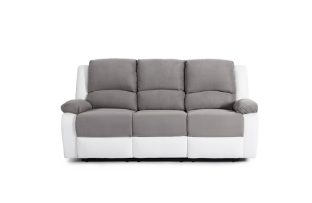 RELAXXO - Canapé Relaxation manuel LEO 3 places Microfibre / Simili