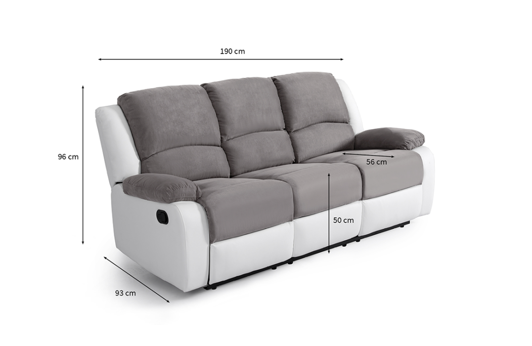 Canapé Relaxation 3 places Microfibre / Simili DETENTE