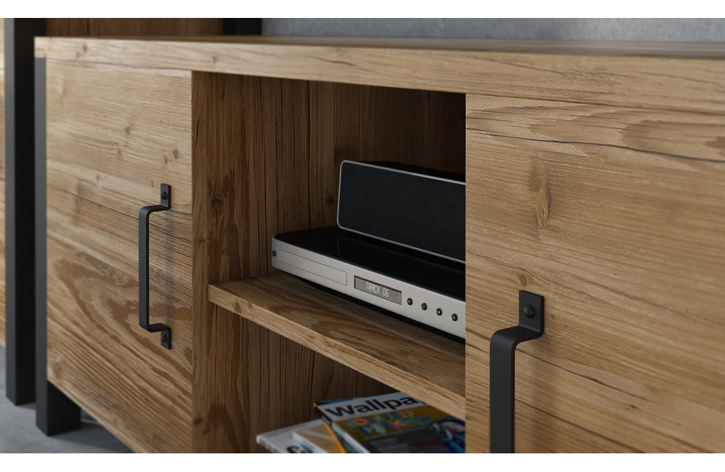 Meuble TV SOLAN avec 2 portes
