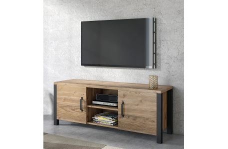 Meuble TV SOLAN avec 2 portes