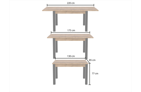 Table à manger extensible SOLAN 130/175cm