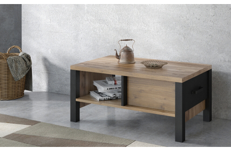 Table basse SOLAN 90x56cm avec 1 tiroir