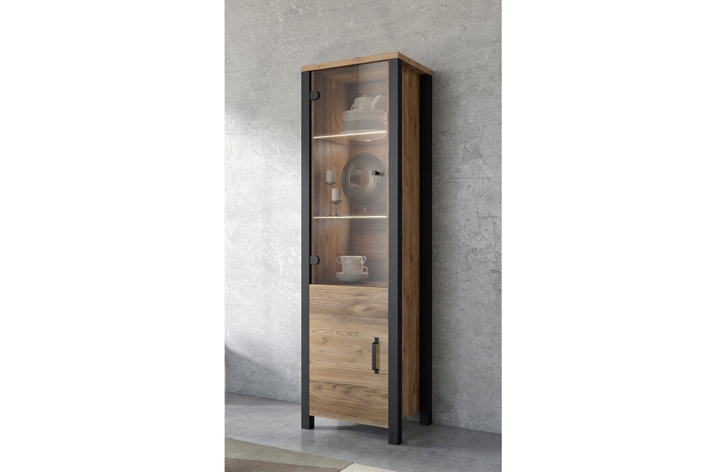 Vitrine SOLAN avec 2 portes dont 1 vitrée