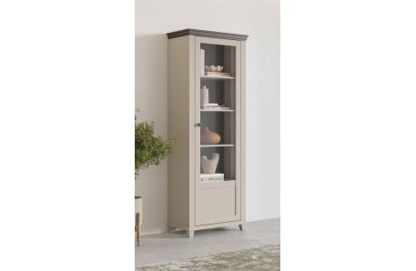 Vitrine VOLTERRA avec 1 porte vitrée ouverture à droite