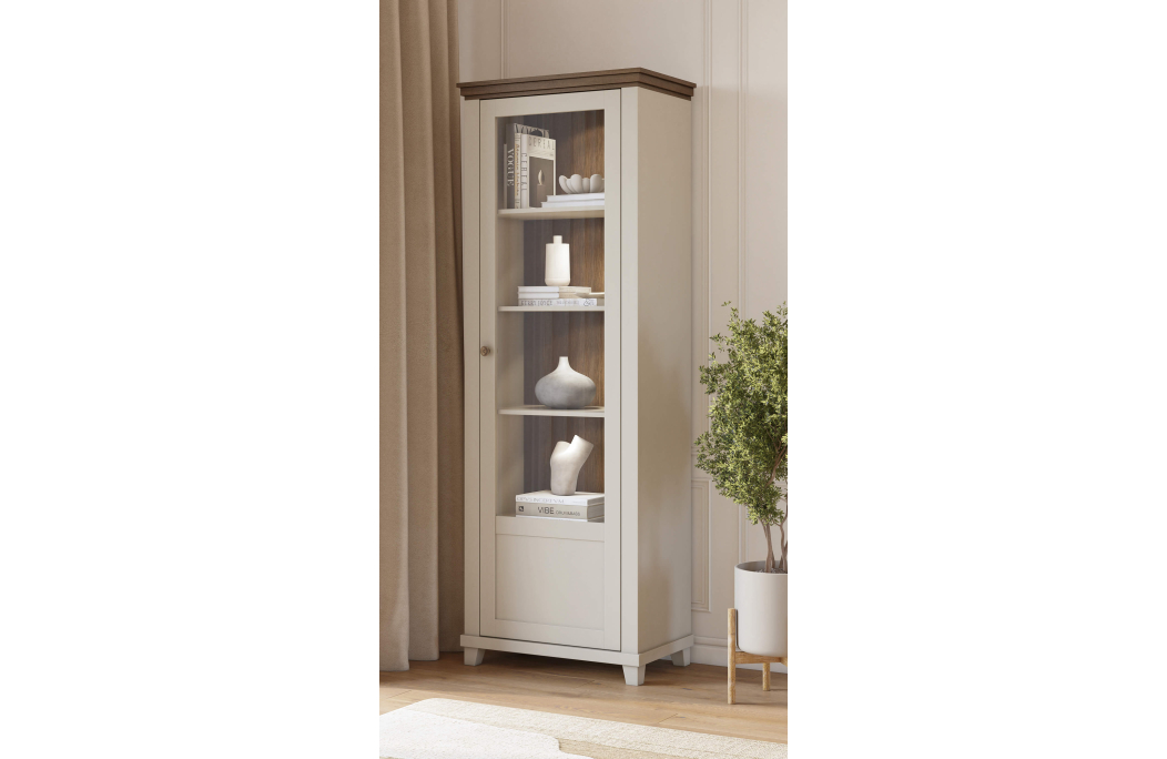 Vitrine VOLTERRA avec 1 porte vitrée ouverture à droite