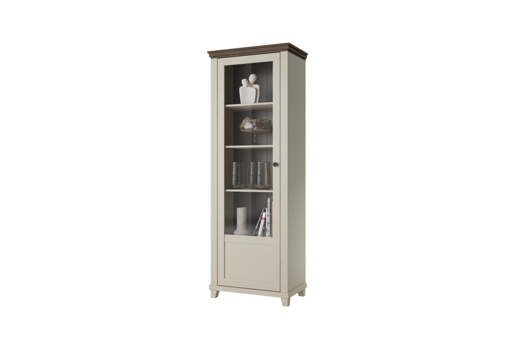 Vitrine VOLTERRA avec 1 porte vitrée ouverture à gauche