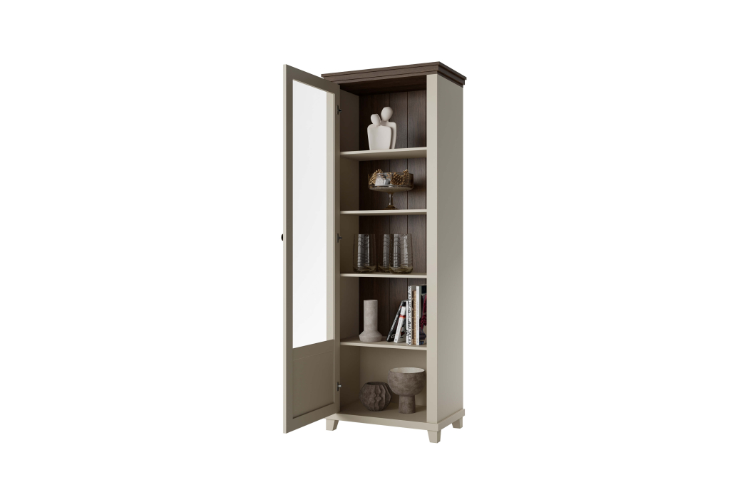 Vitrine VOLTERRA avec 1 porte vitrée ouverture à gauche